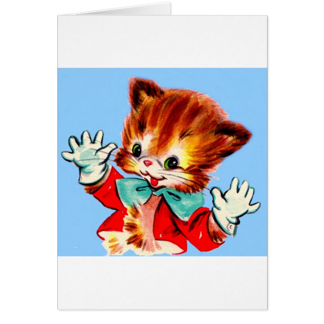 Cartão Mãos de jazz dos anos 50 gatinho (Frente)