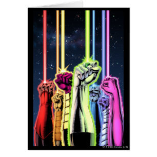 Cartão Mãos no ar com anéis - Cor