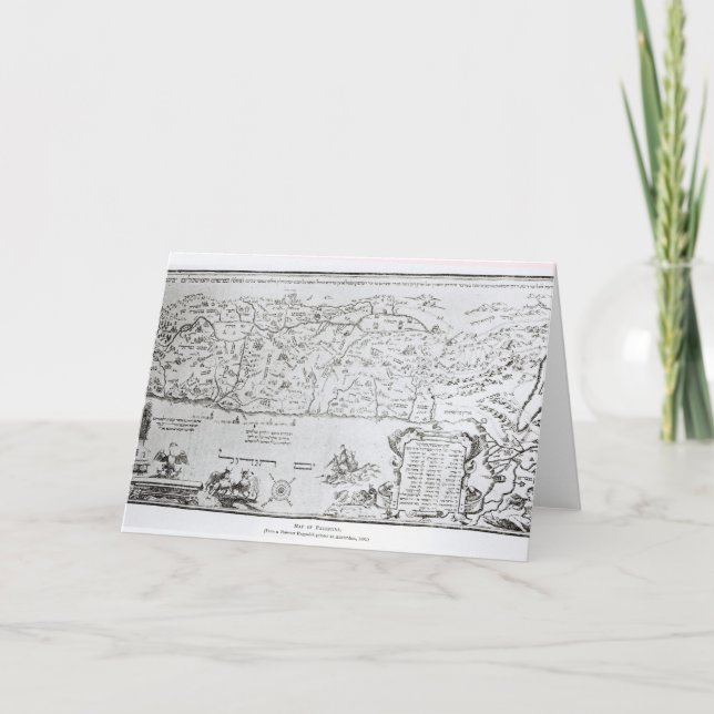 Cartão Map of Palestine, from a Passover Haggadah (Frente)