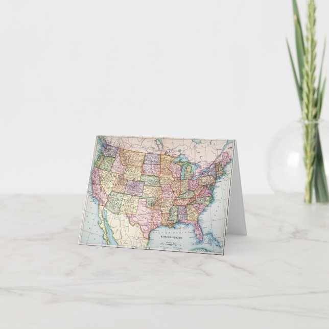 Cartão Map: United States, 1905 (Frente)