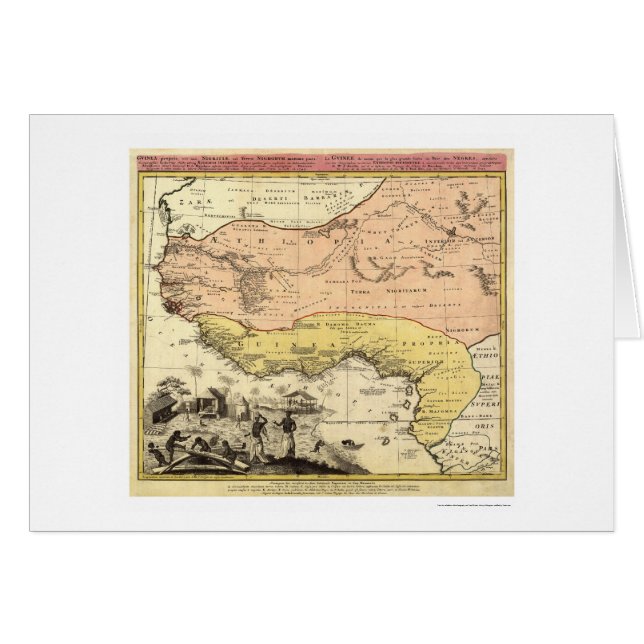 Cartão Mapa 1743 de África ocidental (Frente Horizontal)