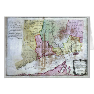 Cartão Mapa 1766 velho de Connecticut