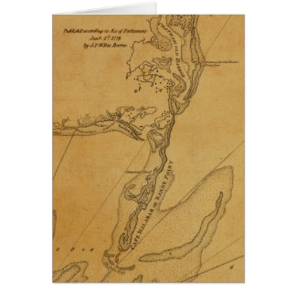 Cartão Mapa 1779 de Chatham, Massachusetts