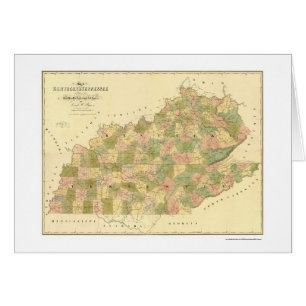 Cartão Mapa 1839 da estrada de ferro de Kentucky & de