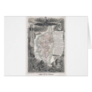 Cartão Mapa 1852 de Córsega