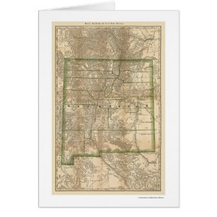 Cartão Mapa 1879 da estrada de ferro de New mexico