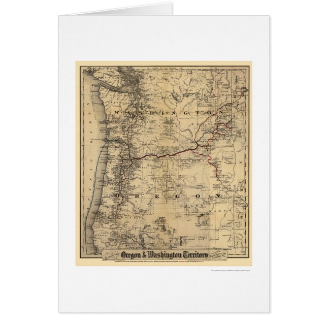 Cartão Mapa 1880 da estrada de ferro de Oregon & de (Frente)
