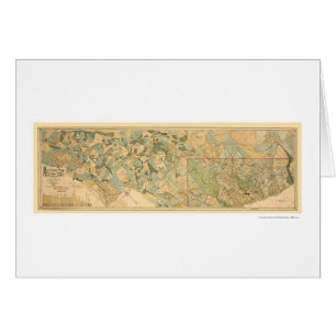 Cartão Mapa 1890 da estrada de ferro de Baltimore & de