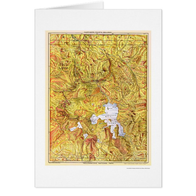 Cartão Mapa 1903 de Yellowstone da estrada de ferro (Frente)