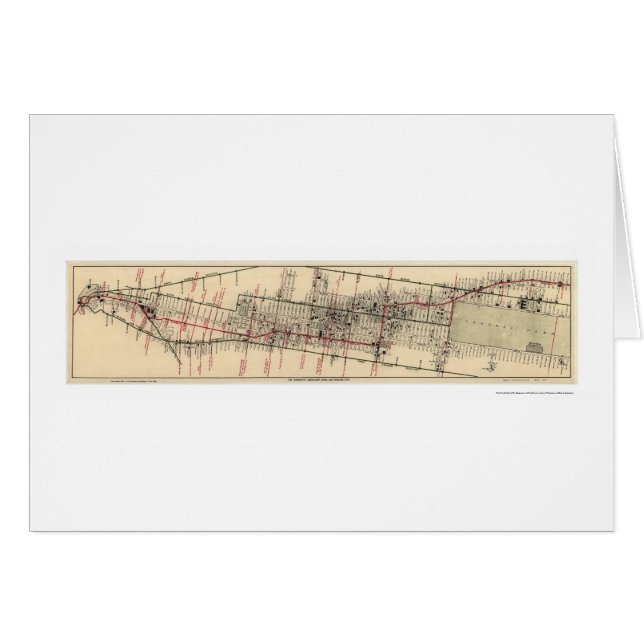 Cartão Mapa 1906 de Manhattan New York (Frente Horizontal)