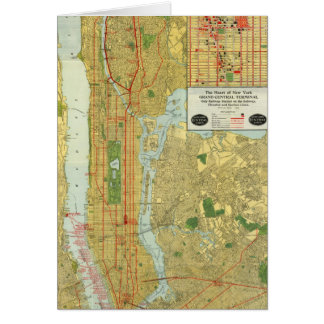 Cartão Mapa 1918 central da estrada de ferro de New York