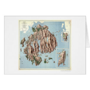 Cartão Mapa 1960 do parque nacional do Acadia