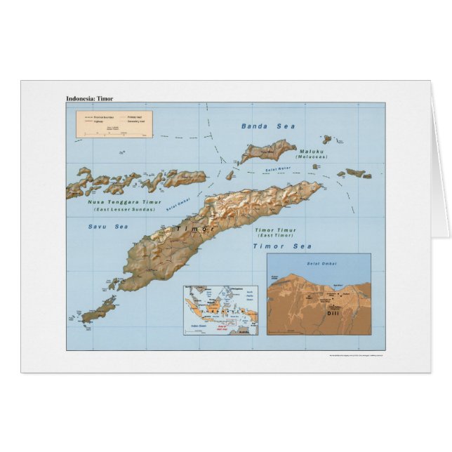 Cartão Mapa 1999 de Indonésia Timor (Frente Horizontal)