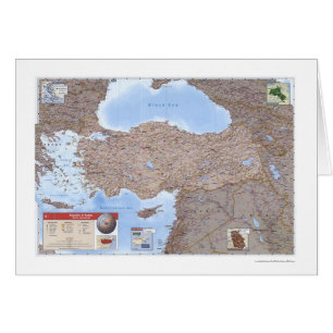 Cartão Mapa 2002 de Turquia & de Médio Oriente