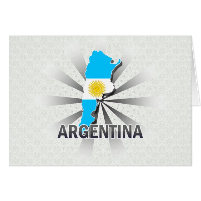 Cartão Mapa 2,0 da bandeira de Argentina (Frente Horizontal)