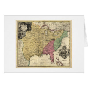 Cartão Mapa adiantado 1763 de América