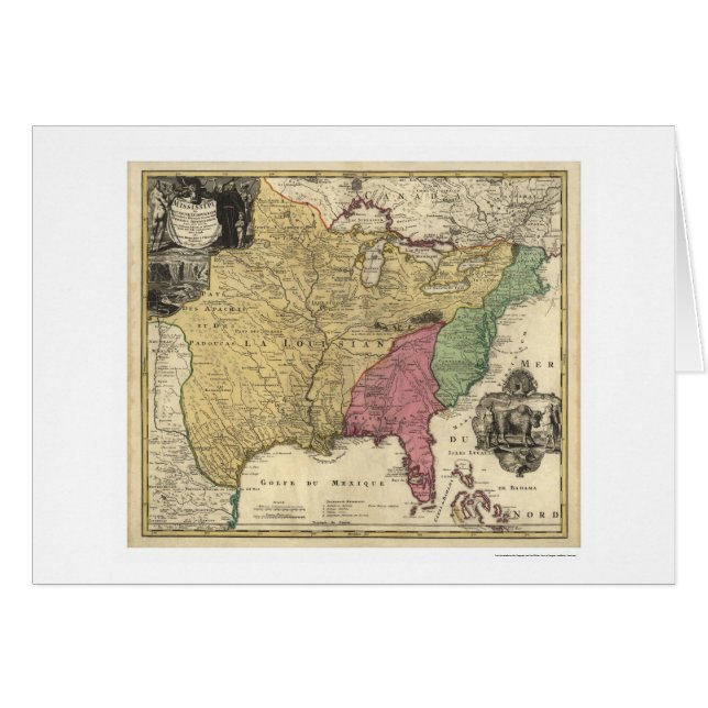 Cartão Mapa adiantado 1763 de América (Frente Horizontal)