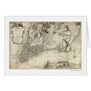 Cartão Mapa adiantado 1776 da Nova Iorque