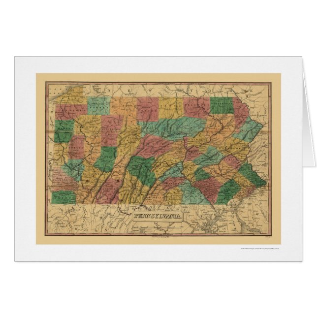 Cartão Mapa adiantado 1829 da estrada de ferro de (Frente Horizontal)