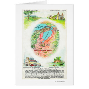 Cartão Mapa Aéreo do Condado de Clara de Papais noeis com