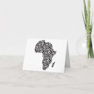 Cartão Mapa Africano do Orgulho Zebra Padrão