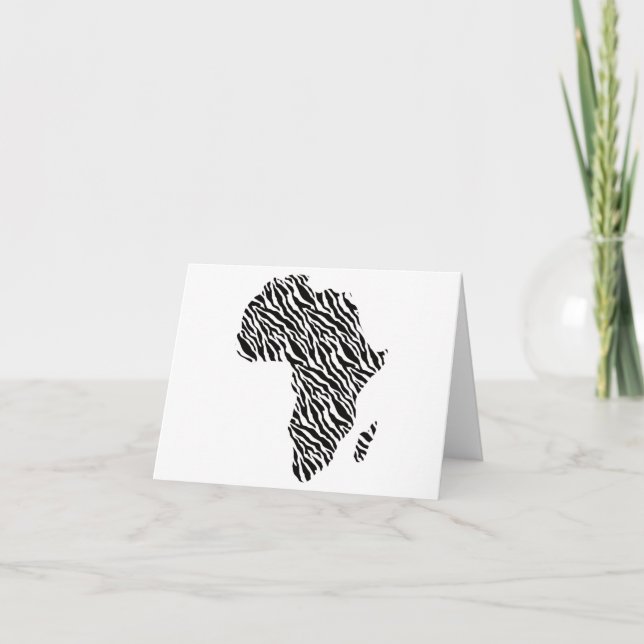 Cartão Mapa Africano do Orgulho Zebra Padrão (Frente)