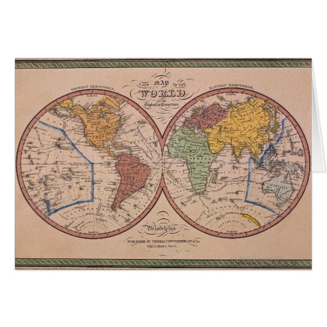 Cartão Mapa antigo (Frente Horizontal)