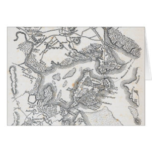 Cartão Mapa antigo de Boston 1775-1776