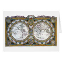 Mapa Antigo do Mundo por Claude Auguste Berey