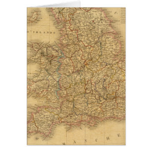 Cartão Mapa antigo em inglês