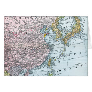 CARTÃO MAPA: ÁSIA ORIENTAL, 1907