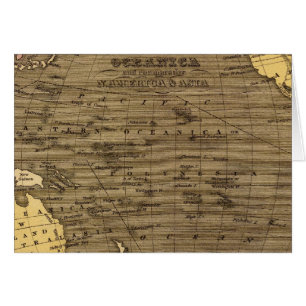 Cartão Mapa Atlas Colorido Oceanica