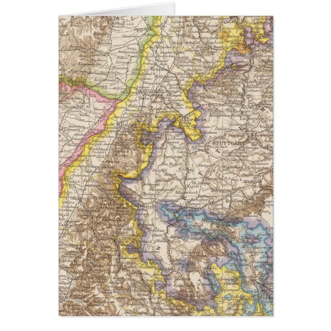 Cartão Mapa Atlas de Baden Alemanha (Frente)