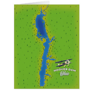 Cartão Mapa cartográfico de Hoover Dam Ohio