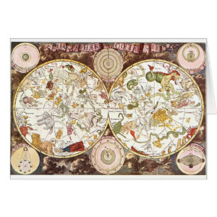 Cartão Mapa celestial do século XVII