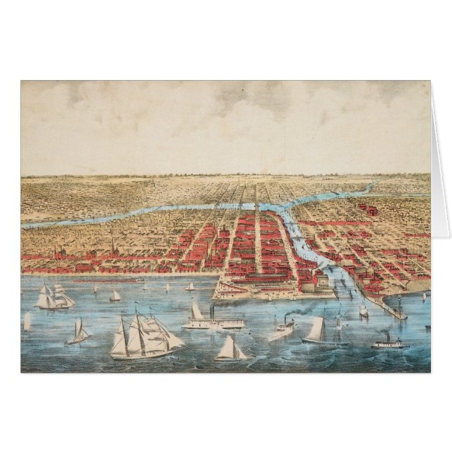 Cartão MAPA: CHICAGO, c1857 (Frente Horizontal)