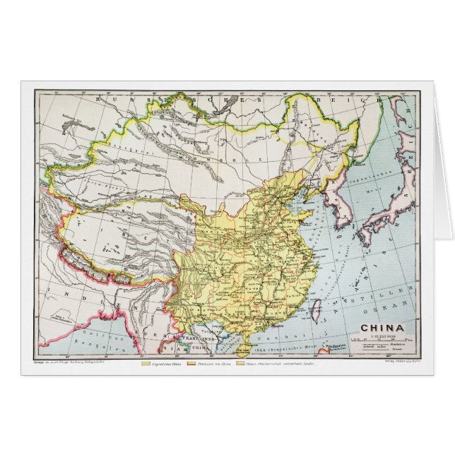 CARTÃO MAPA: CHINA, 1910 (Frente Horizontal)