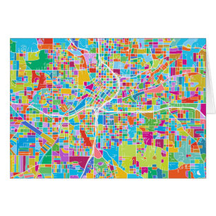Cartão Mapa colorido de Atlanta
