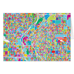 Cartão Mapa colorido de Denver