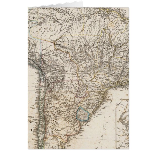 Cartão Mapa Composto da América do Sul (Frente)