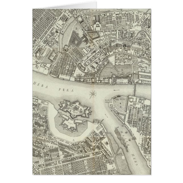 Cartão Mapa composto de Santo Petersburgo (Frente)