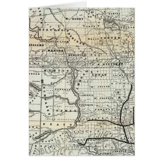 Cartão Mapa correto de Dakota (Frente)