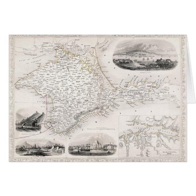 Cartão MAPA: CRIMEIA, c1855 (Frente Horizontal)