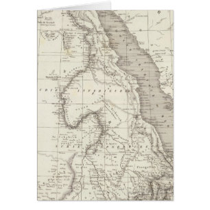 Cartão Mapa da África Oriental