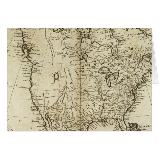 Cartão Mapa da América do Norte (Frente Horizontal)