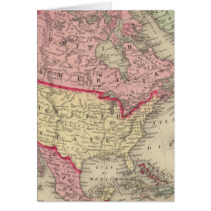 Cartão Mapa Da América Do Norte