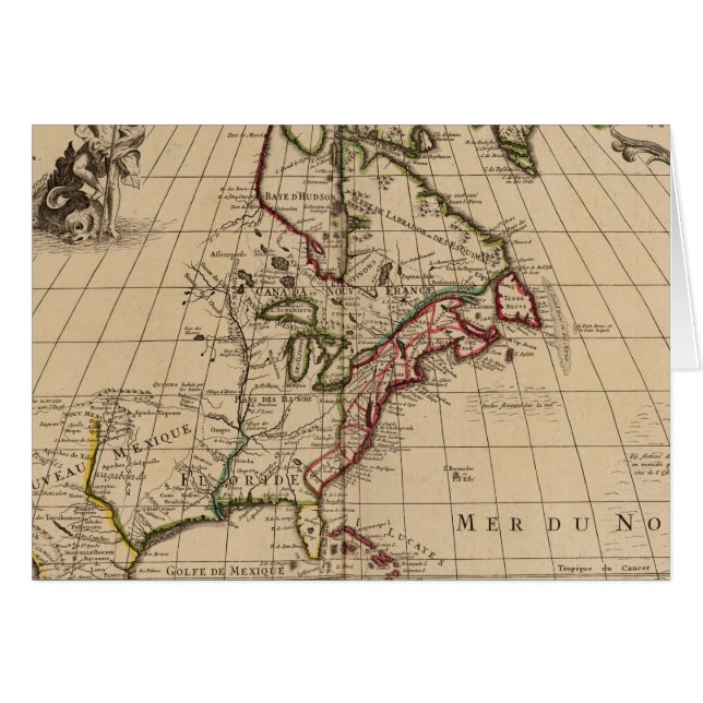 Cartão Mapa da América do Norte 2 (Frente Horizontal)