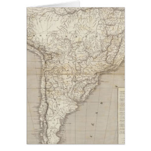 Cartão mapa da América do Sul