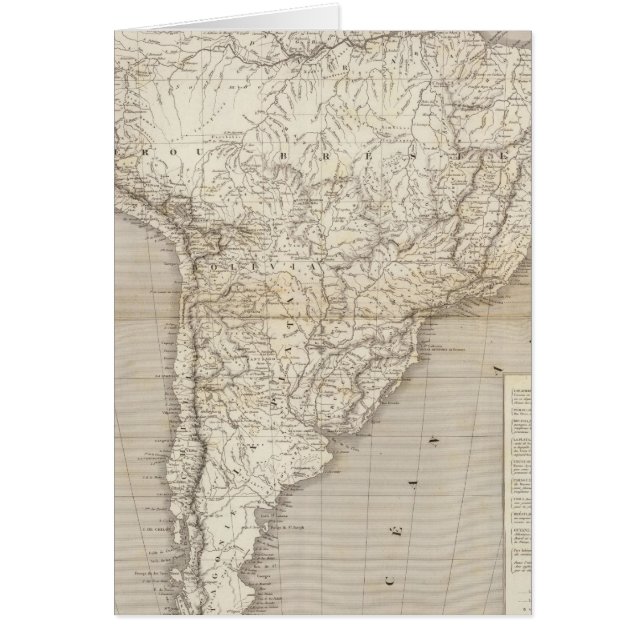 Cartão mapa da América do Sul (Frente)