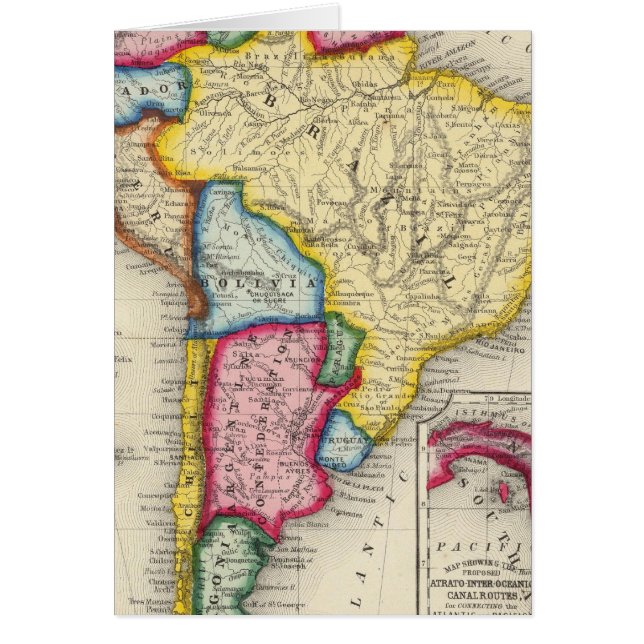 Cartão Mapa Da América Do Sul (Frente)